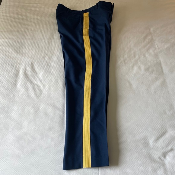 DSCP US Army Dress Blues Uniform Pants Men's Wool Blend Gold Stripe Size 35R - Picture 2 of 9